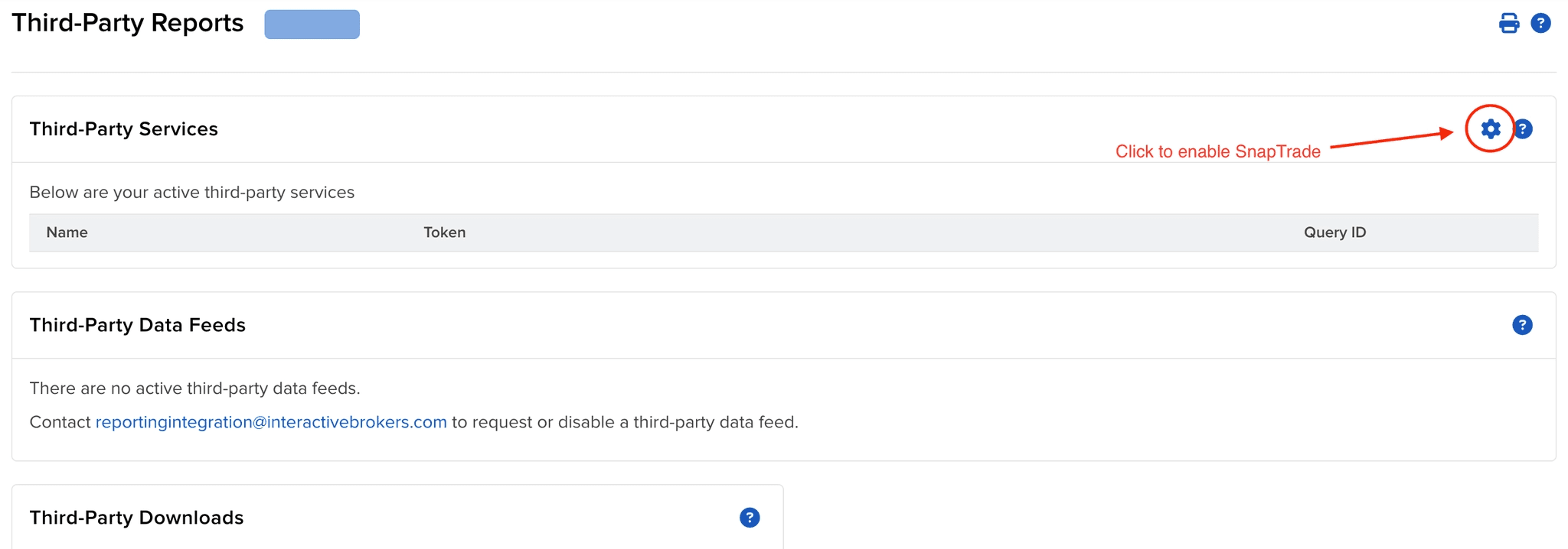 Open Third-Party Services settings