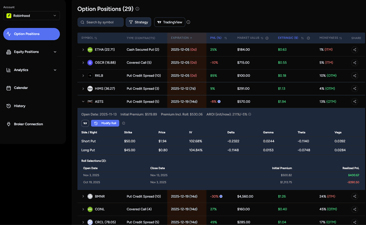 Options Log Options Tracker & Options Journal | OptionIncome